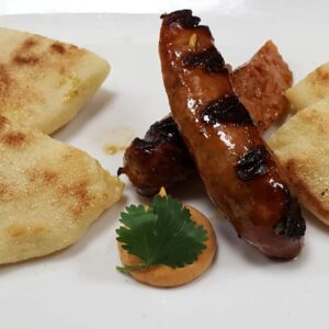 Bar home made merguez-semolina bread-harissa aioli