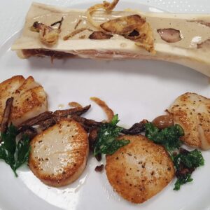 seared scallops-truffle porcini bone marrow - Copy